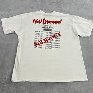 Spring Ford Neil Diamond 1989 Tour Shirt XL White Men Vintage Live At The Forum